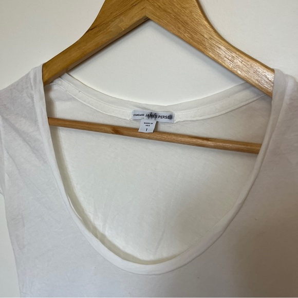 James Perse Scoop Neck White Tee Size 1 Small - Picture 3 of 4